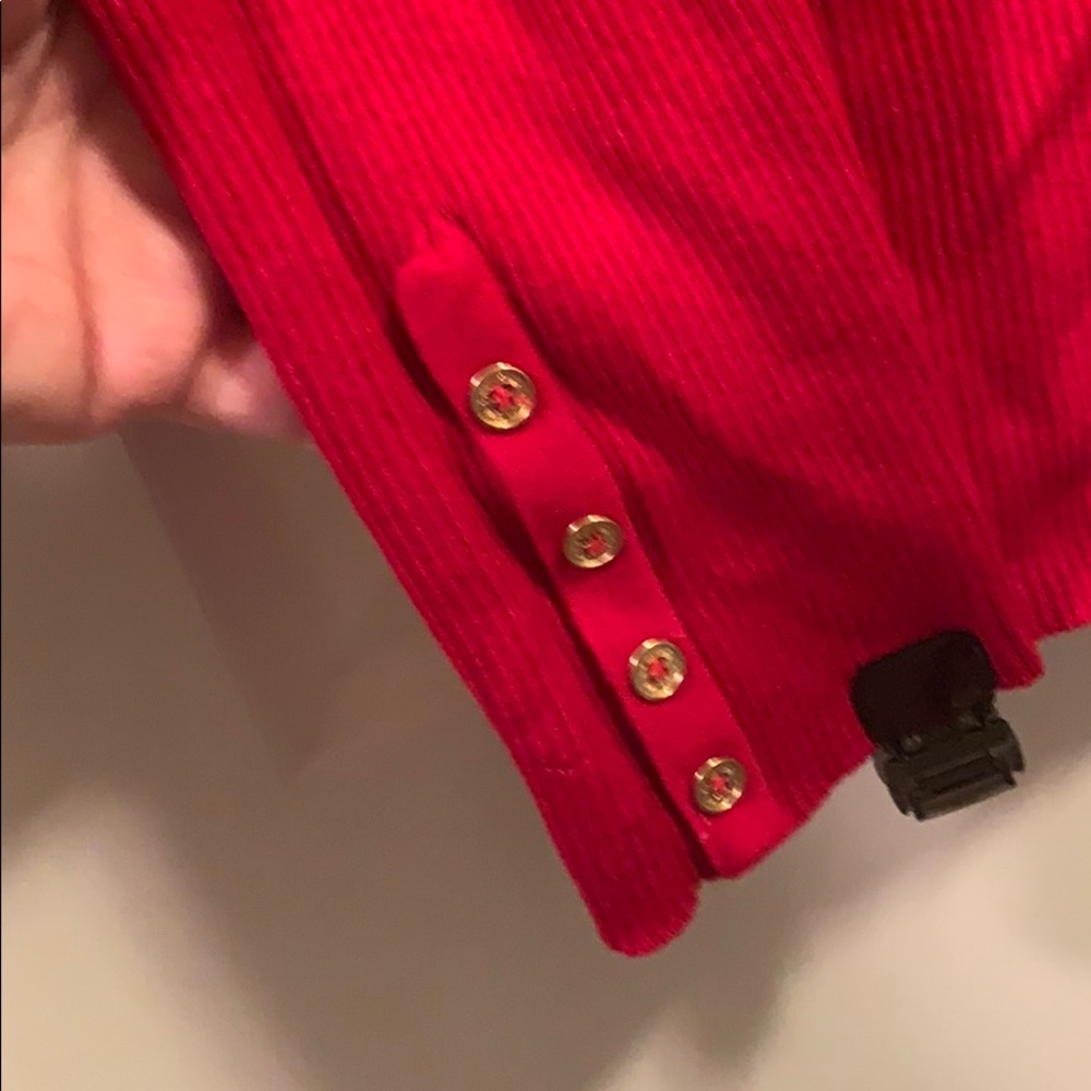 Calvin Klein Red Ribbed Turtle Neck Large - Picture 3 of 5